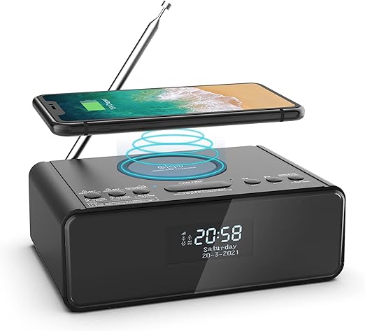 Radiosveglia Reacher Con Luce Notturna - Auto-Dimmer, 9 Colori, Radio FM, Timer Sonno