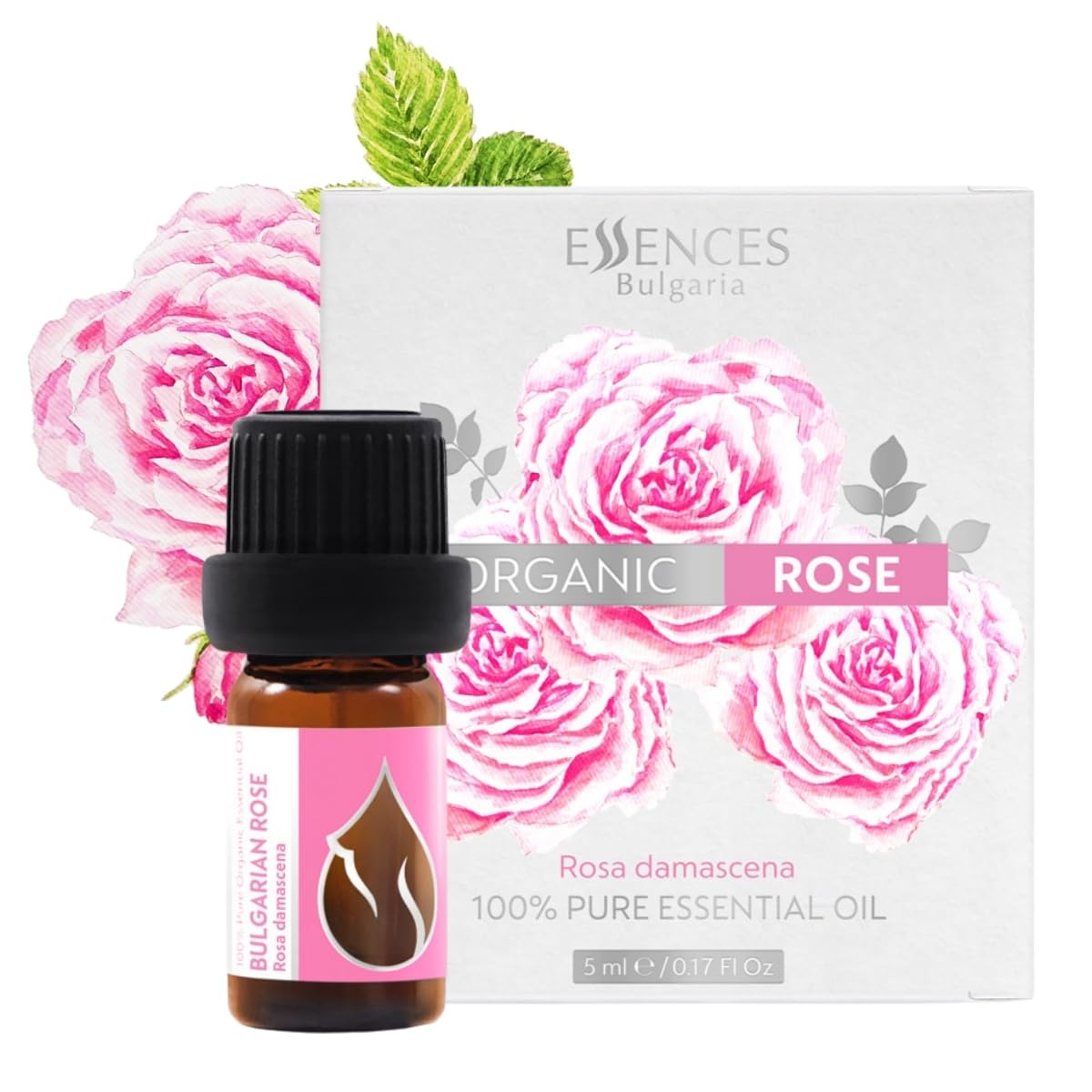 Sponsored Ad – Essences Bulgaria Organic Rose Essential Oil 1/6 Fl Oz | 5ml | Rosa Damascena | 100% Pure and Natural | Undiluted | Therapeutic Grade | Family Owned Farm | Steam-Distilled | Non-GMO | Vegan