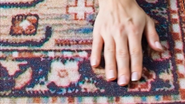 Tapete cuadrado 4 pies SAFAVIEH Tucson Beige y Azul miniatura 7
