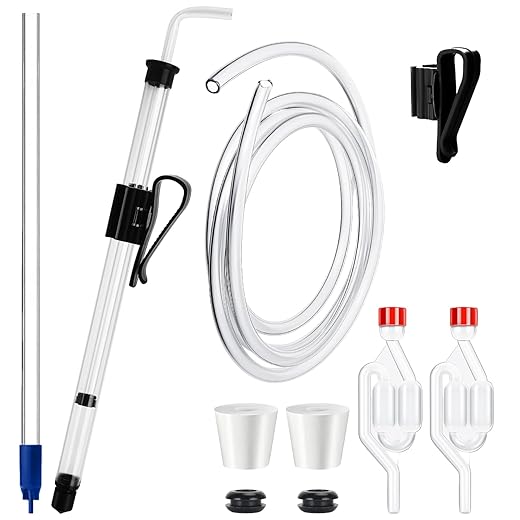 Auto Siphon for Wine Making, 14" Auto Siphon Homebrew with 3/8" Racking Cane, Bottling Wand, 5.5FT Tubing & Clamp, Effortless Bottling Fermentation Siphoning Mead Wine Making Kit