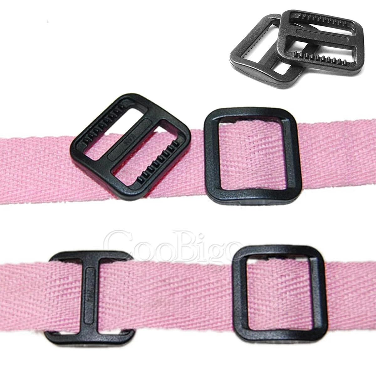 Kunststoff-Schieber, dreieckig, verstellbare Schnallen, breiterer Stil, Rucksackgurte, Taschen, Hundehalsbänder, Gurtband, 10 mm, 15 mm, 20 mm, 25 mm, Schwarz, 1000 Stück, Gurtbandgröße 15 mm