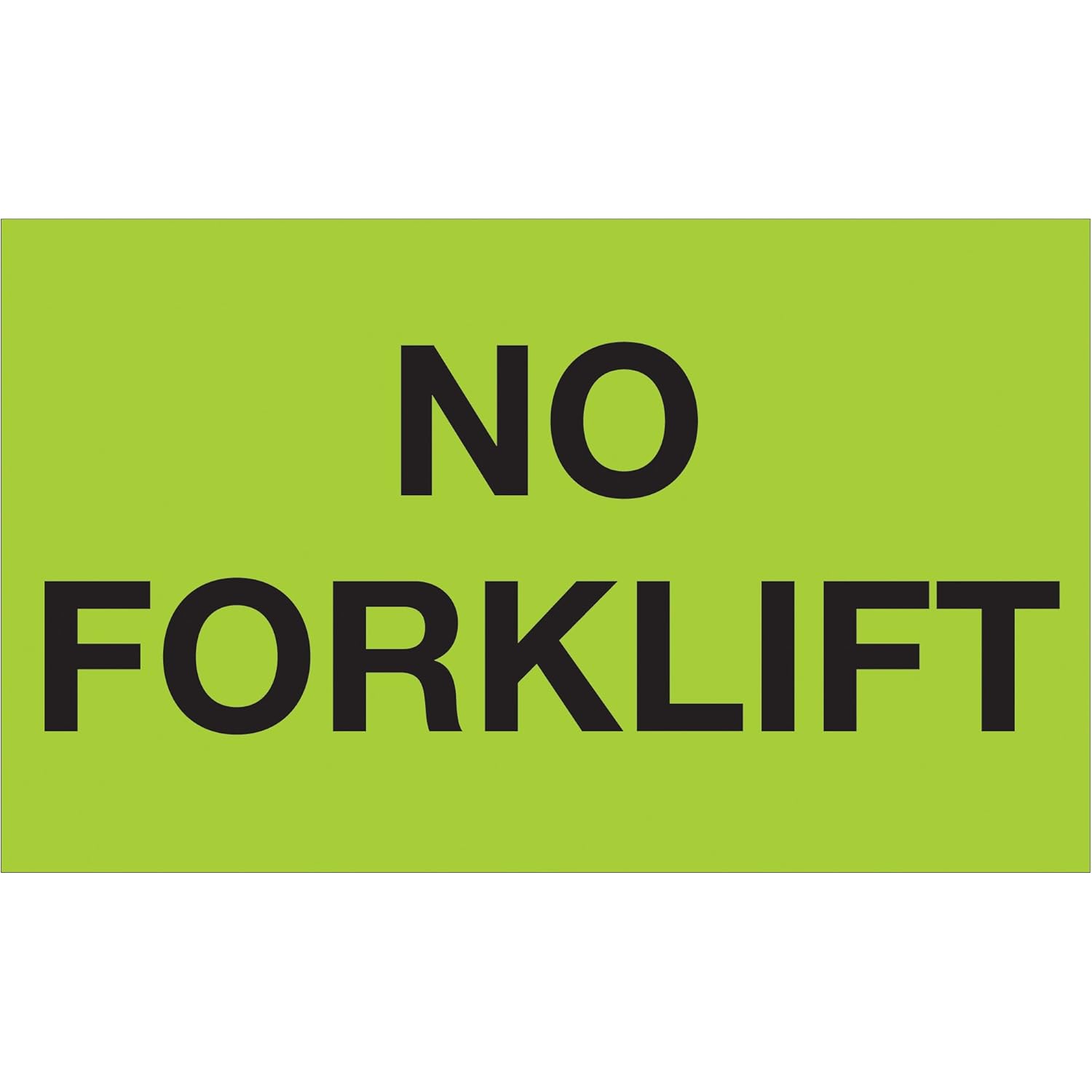 Tape Logic Aviditi Tape Logic 3 x 5,No Forklift Fluorescent Green Sticker, for Shipping, Handling, Packing, and Moving (1 Roll of 500 Labels)