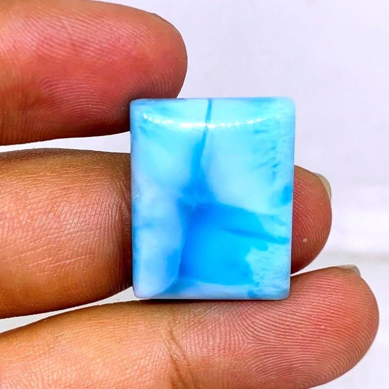 Larimar cabochon rectangulaire 27x18mm pour création de bijoux DIY - 2