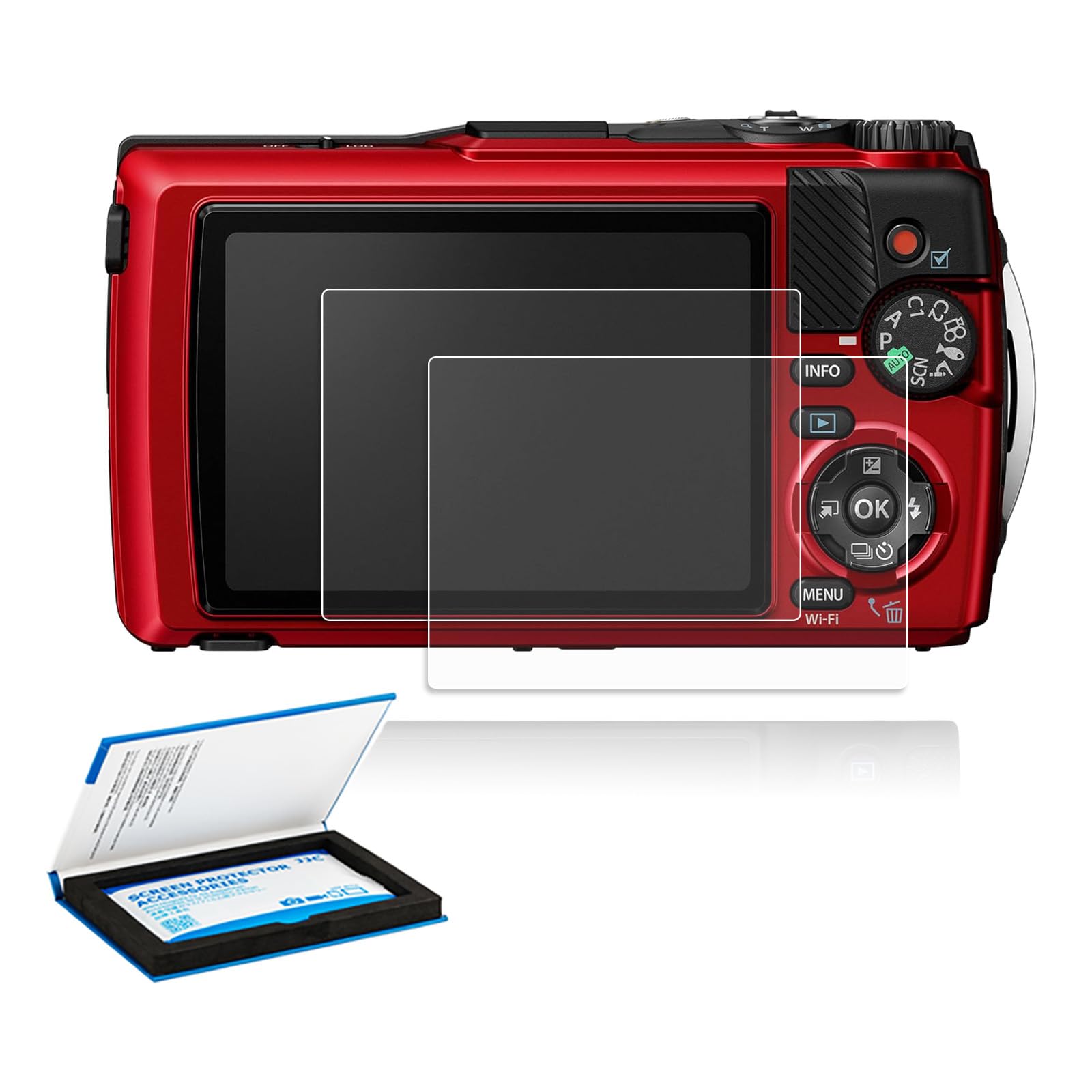 2 Pack TG-7 Screen Protector, Camera Screen Protector for Olympus TG-7 TG-6 TG-5 TG-4 TG-3,OM SYSTEM Tough TG-7 Screen Protector,Ultra-Thin Anti-Fingerprint Anti-Scratch 9H Hardness 2.5D Rounded Edges