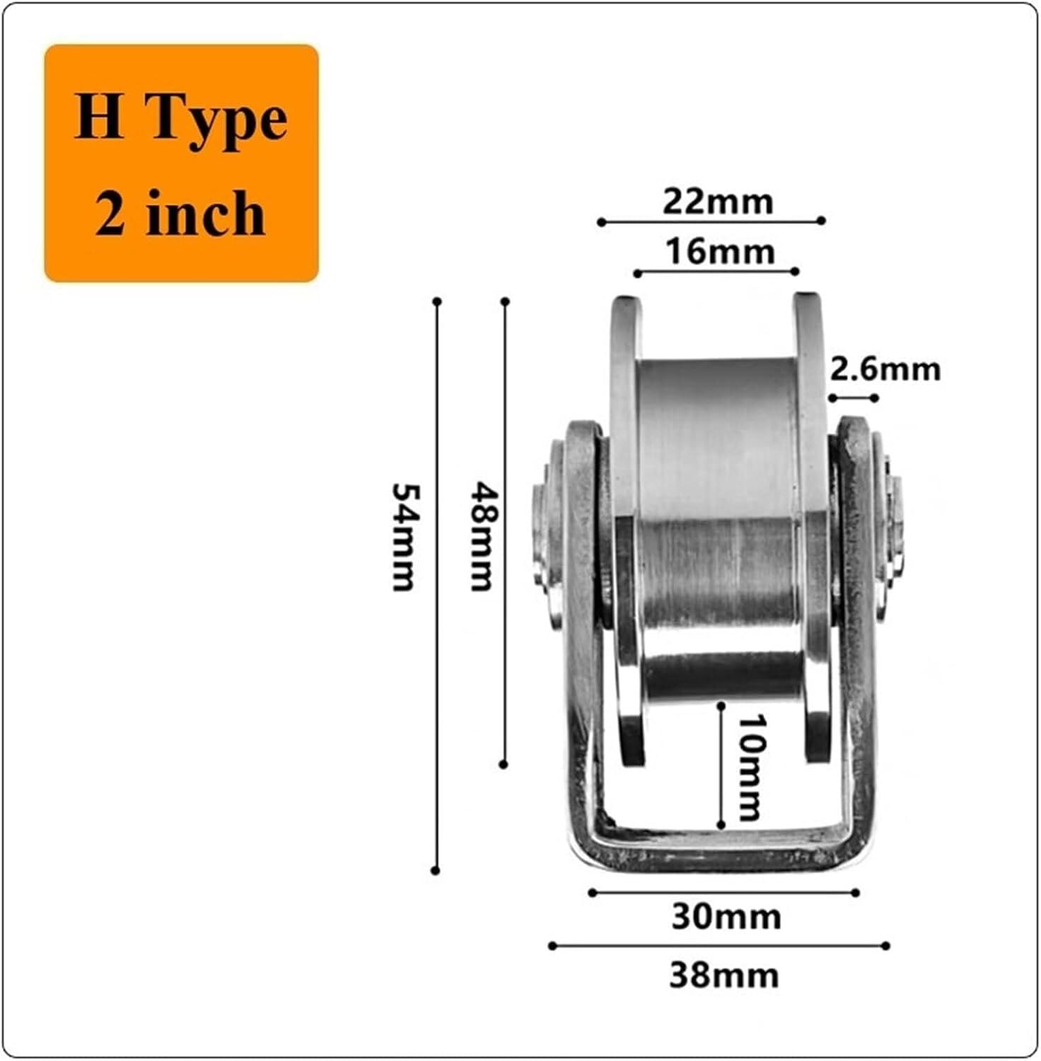 Lot de 4 poulies de roue à rainure en U en acier inoxydable 201 pour portails coulissants et applications de roulement à pression