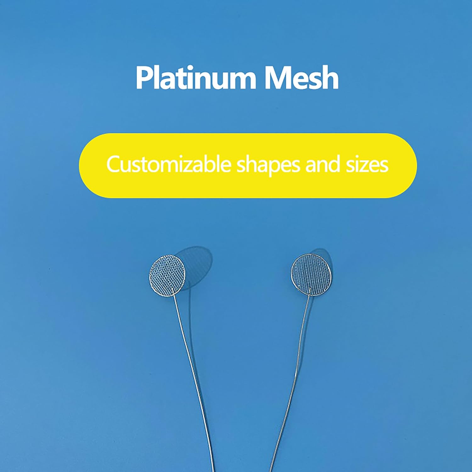 TBQATNTS Platinum Mesh Electrode, 99.99% Purity Electrochemistry Electrolytic Analysis Pt Mesh Counter Electrode, with PTFE Body Electrode for Electrochemical Cells,5 * 10