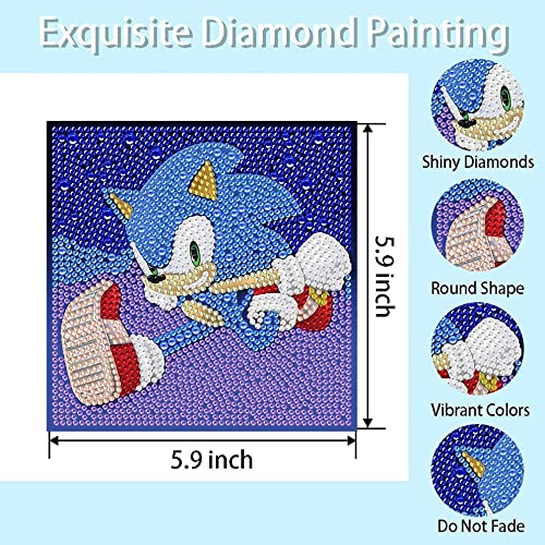 Diamond Painting Kits For Kids, 4 Pack Diamond Art For Kids Beginners, Kids Diamond Painting Kits, 5D Diy Diamond Painting Big Gem Full Drill Diamond Dots For Children Ages 6-8-9-12 #TOP3