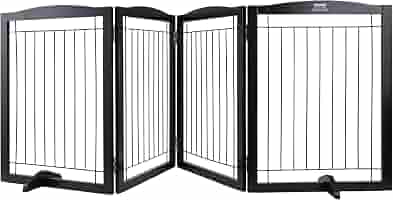 VEVOR Free Standing Dog Gate, 32" H X 96.5" W Freestanding Pet Gate, 4