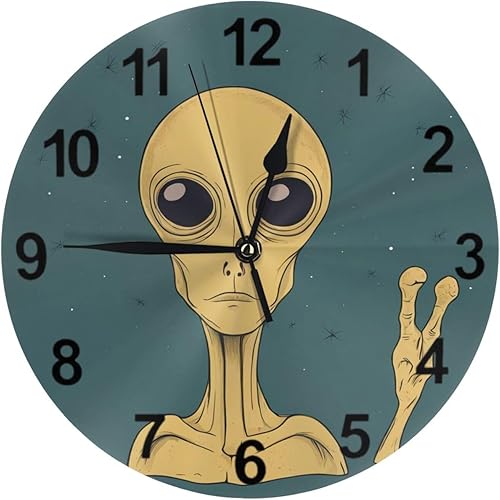 Miniatura 11 de KiuLoam Reloj de pared redondo silencioso sin tictac, árbol de águila, montaña, lago, decoración del hogar, funciona con pilas, decorativo para sala