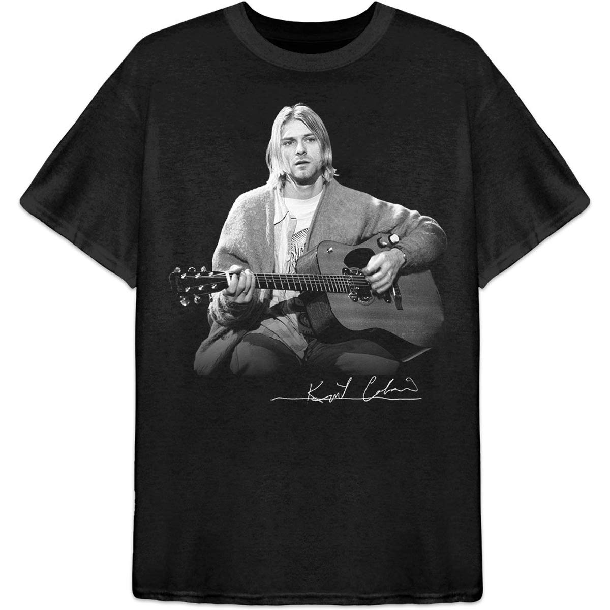 Rock Off Officially Licensed Products Men's Black Kurt Cobain Nirvana Unplugged Official Tee T-Shirt Unisex (Small)