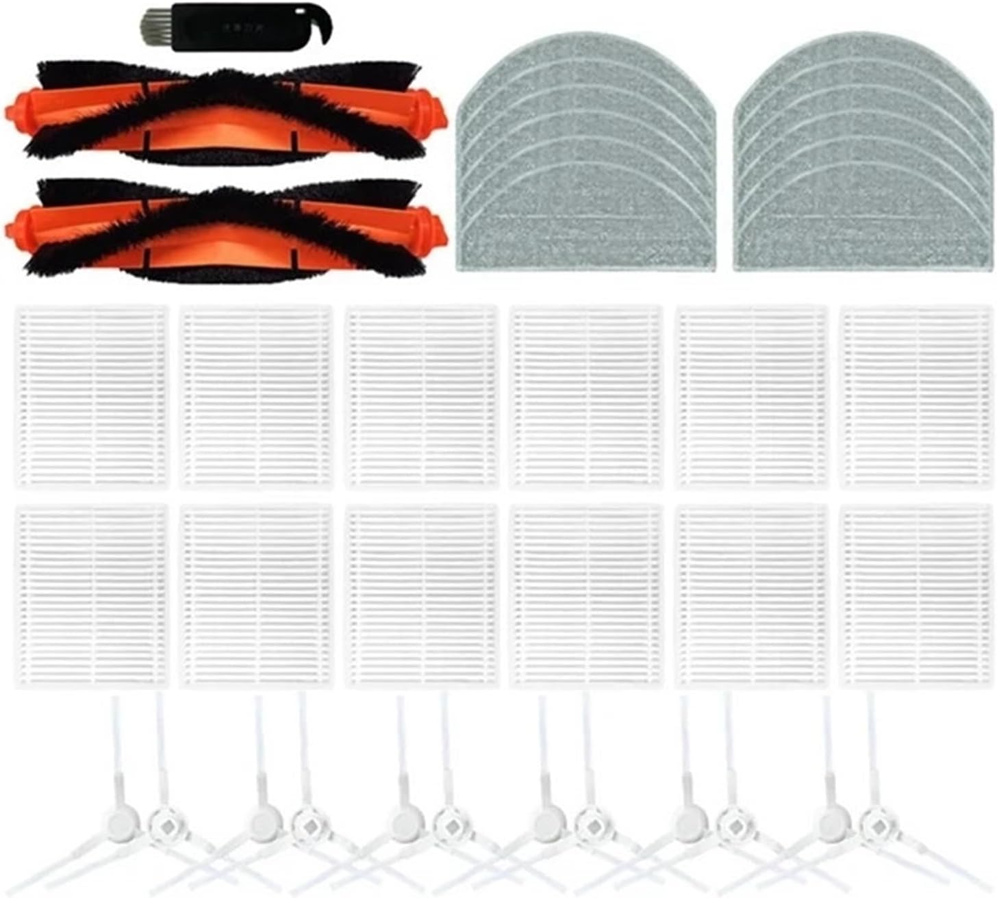 Compatible For Xiaomi，E10 E12 Robot Vacuum Cleaner Main Side Brush Hepa Filter Mop Cloths Accessories Spare Parts Kit Replacement,Vacuum Cleaner Parts