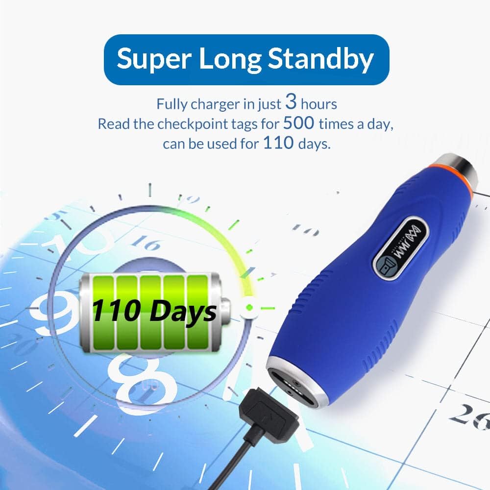 JWM iButton Guard Tour System with Flashlight, Security Patrol Wand with Free Cloud & Standalone Software, Alarm Clock and Pedometer for Hotel, Warehouse and Logistics Patrol