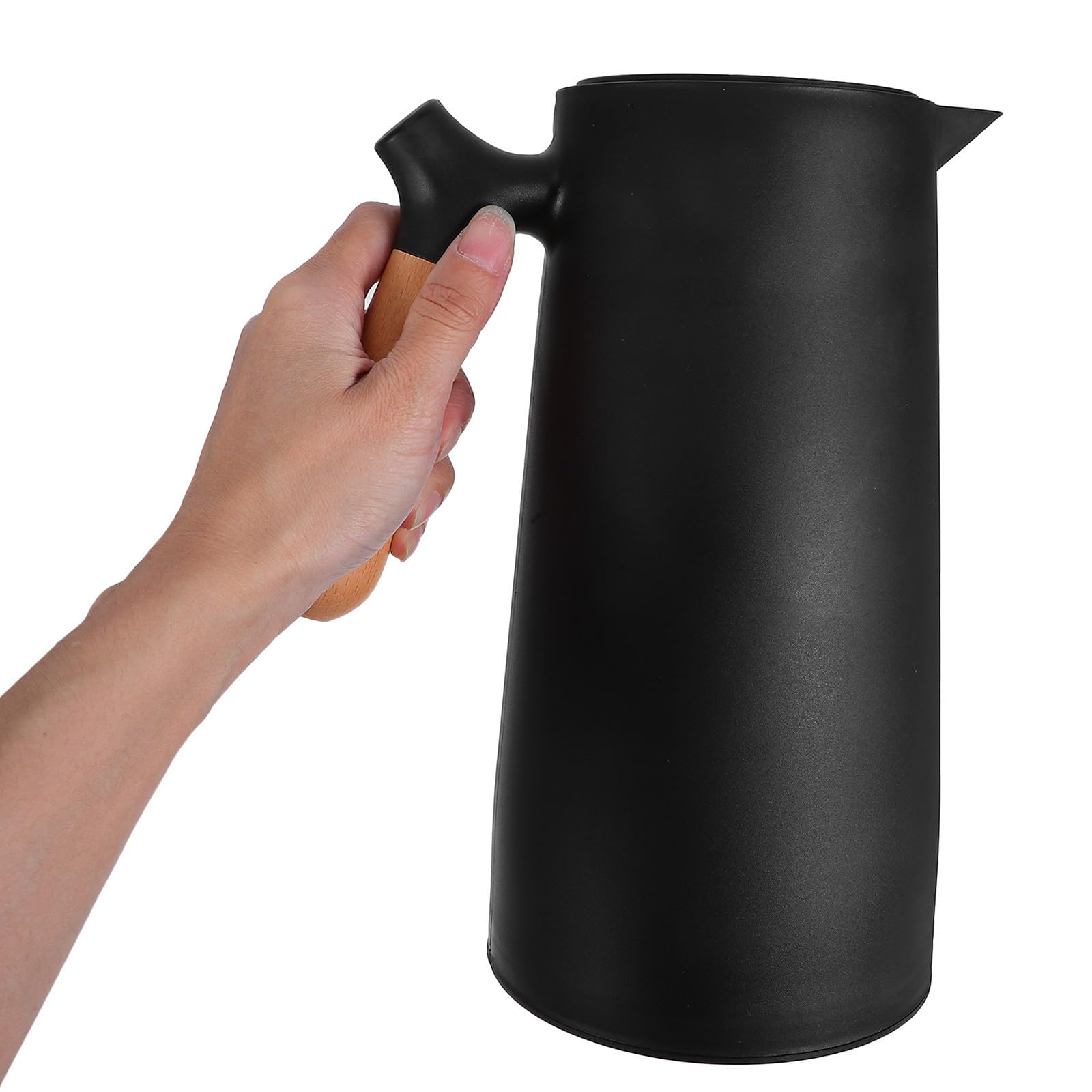 Botella Térmica Aislada de 1l Interior de Vidrio y Exterior de Plástico y Madera, Saludable y Segura, Adecuado para Uso en Casa y Viajes
