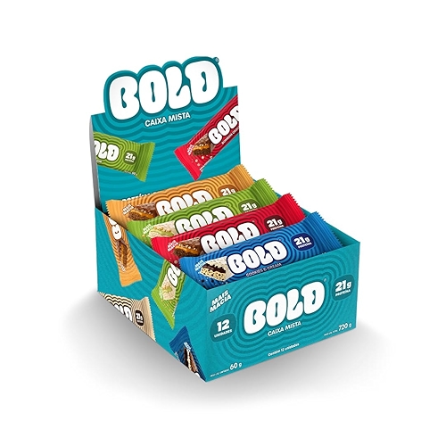 Barra de ProteĆna Bold Caixa Mista 12 Unid 60g | 21g de ProteĆna | Zero Adição de Açúcar Barra de ProteĆna Bold Caixa Mista 12 Unid 60g | 21g de ProteĆna | Zero Adição de Açúcar