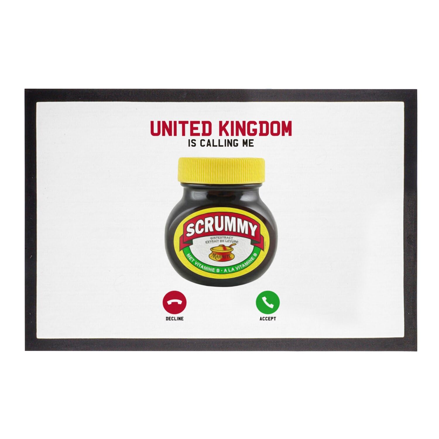 Paillasson blanc 75x50cm United Kingdom pour entrée propre et fun