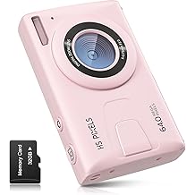 digital camera ccn 64mp 1080p fhd photo camera with 3.0 inch screen 18x digital zoom portable compact camera with 32gb tf card usb cable for teenagers adults beginners pink