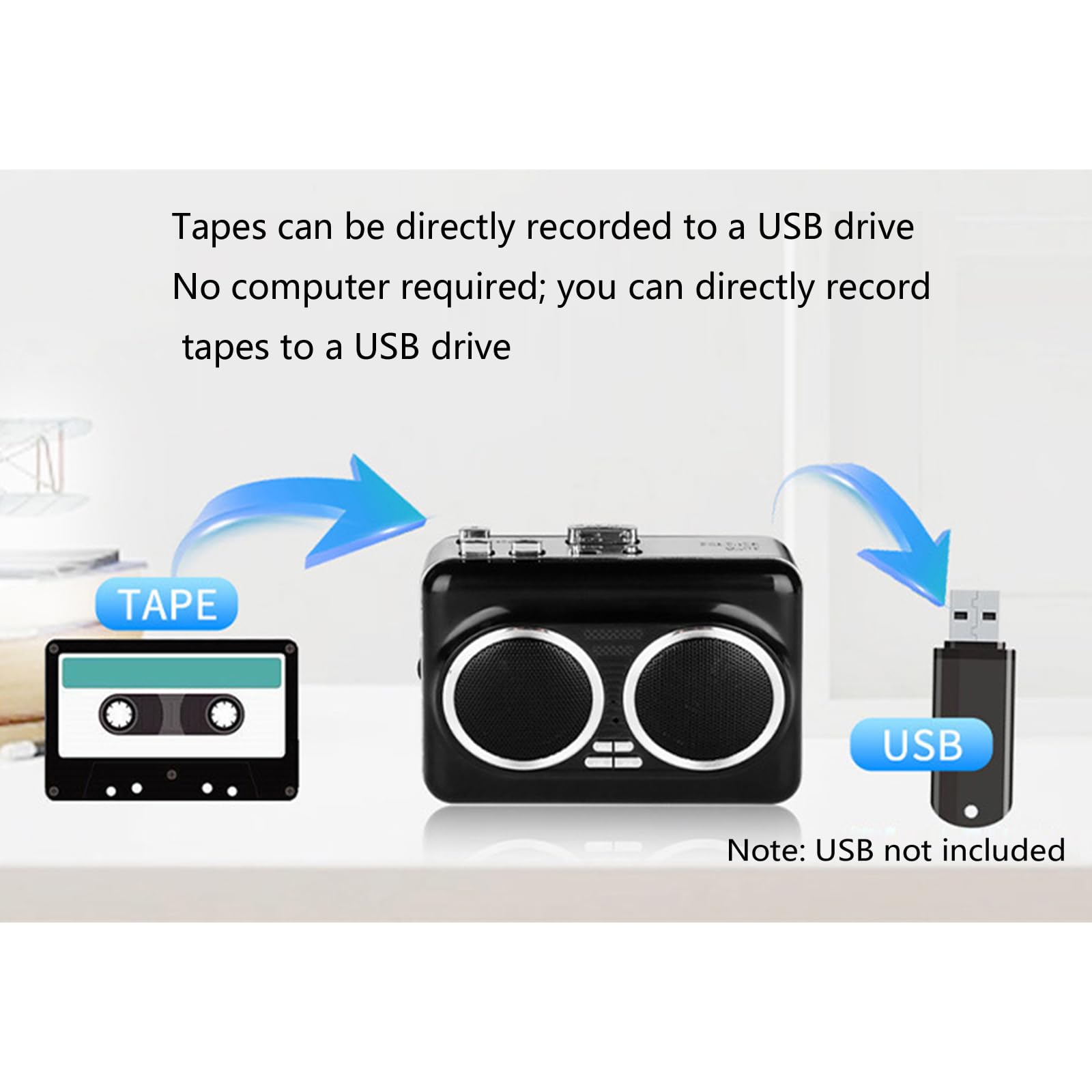 Reproductor con convertidor USB a MP3 con Conector de 3, 5, Red