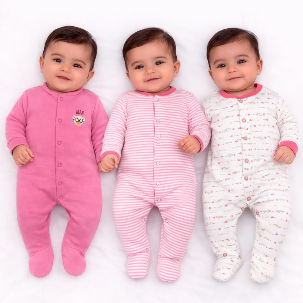Aqua Full Length Printed Baby Footies Sleepsuit Romper-image-42