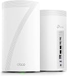TP-Link Deco 7 Pro BE65 Pro BE11000 Tri-Band WiFi 7 Mesh System, Whole Home Mesh WiFi, Dual 5 Gbps Ports + 2.5 Gbps Port, MLO, 320 MHz Channels, 6 GHz Band, HomeShield, 1-Pack