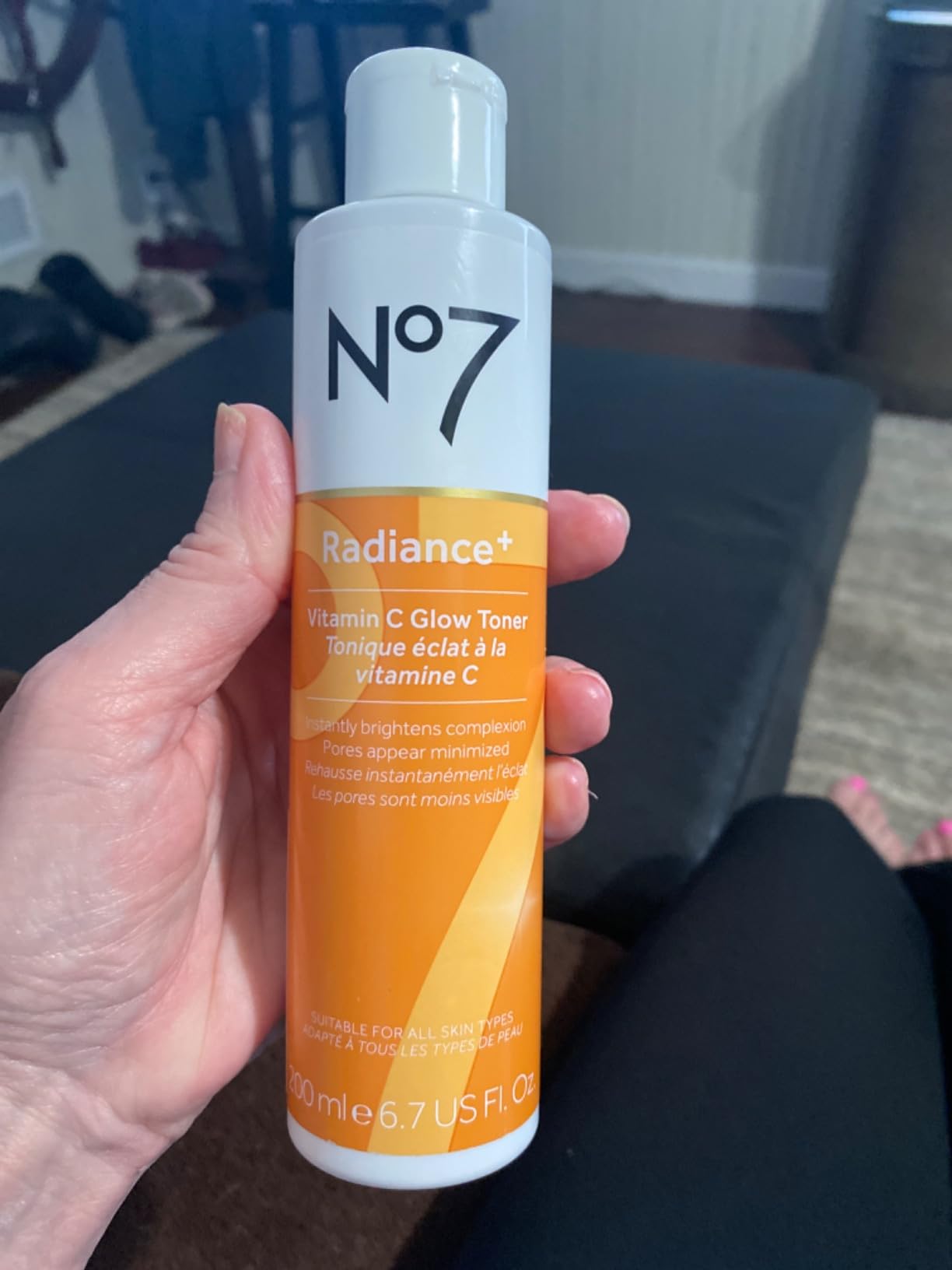 No7 Radiance+ Vitamin C Glow Toner – 2% Vitamin C Complex with Willow Bark & Aloe Vera – AHA Exfoliant for Smoother Skin – Hydrating Face Toner (6.7 fl oz)