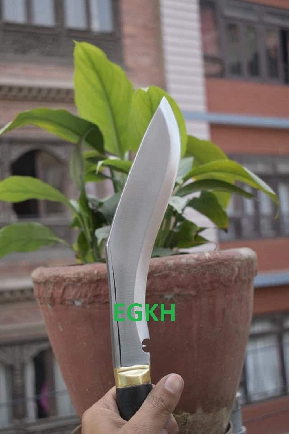 10.5" British Gorka Jungle Combat Khukuri Knife - Hand Made in Nepal by Ex-Military Khukuri House - 5160 Carbon Steel - Buffalo Horn Handle