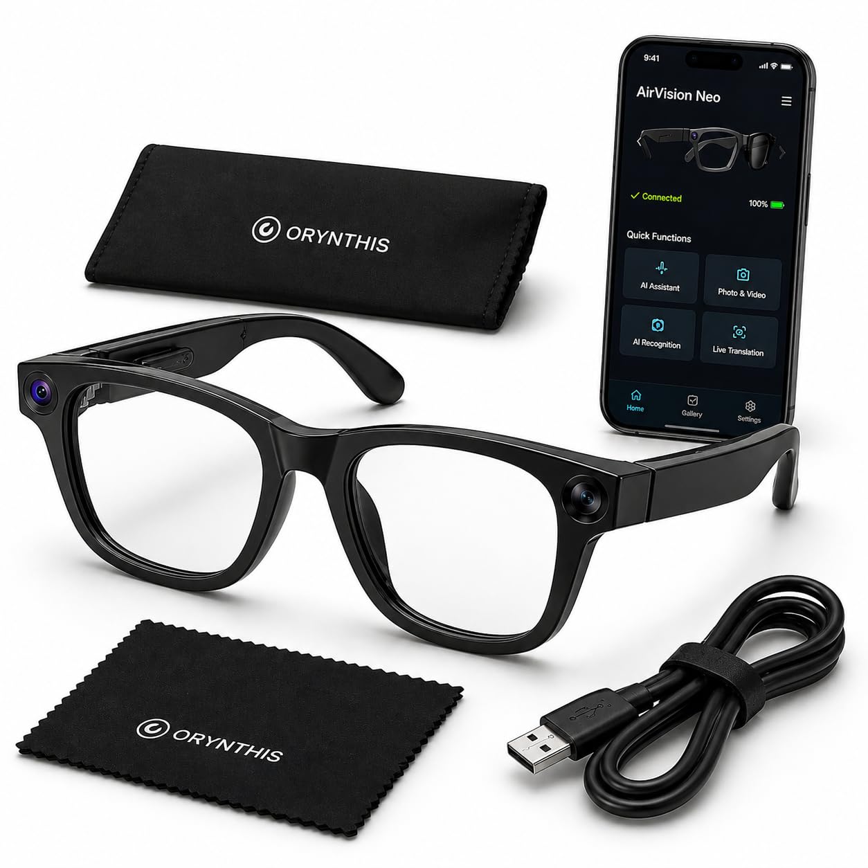 Air Vision AI Smart Glasses with 8MP HD Camera for Hands-Free Photo and Video | AI Voice Assistant | Object Recognition | Bluetooth 5.3 | Dual Mic Noise Reduction Smart Wearable for Daily Use-image-15