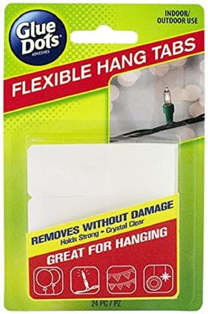 Glue Dots Transparent English Only Flexible Hang Tabs,