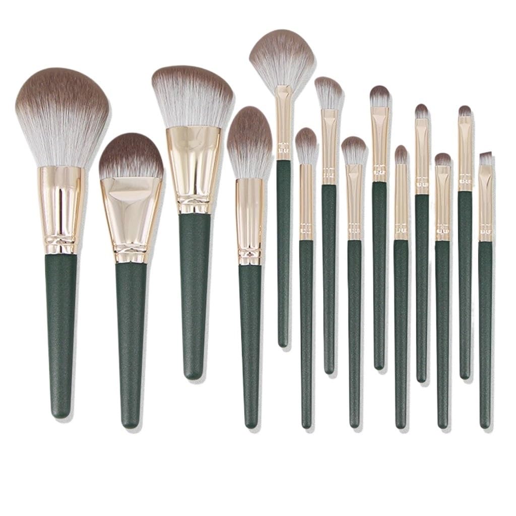 Pennello for Trucco 14 Pezzi Pennello for Riparazione Fard in Polvere in Polvere, Set Completo di Strumenti di Bellezza