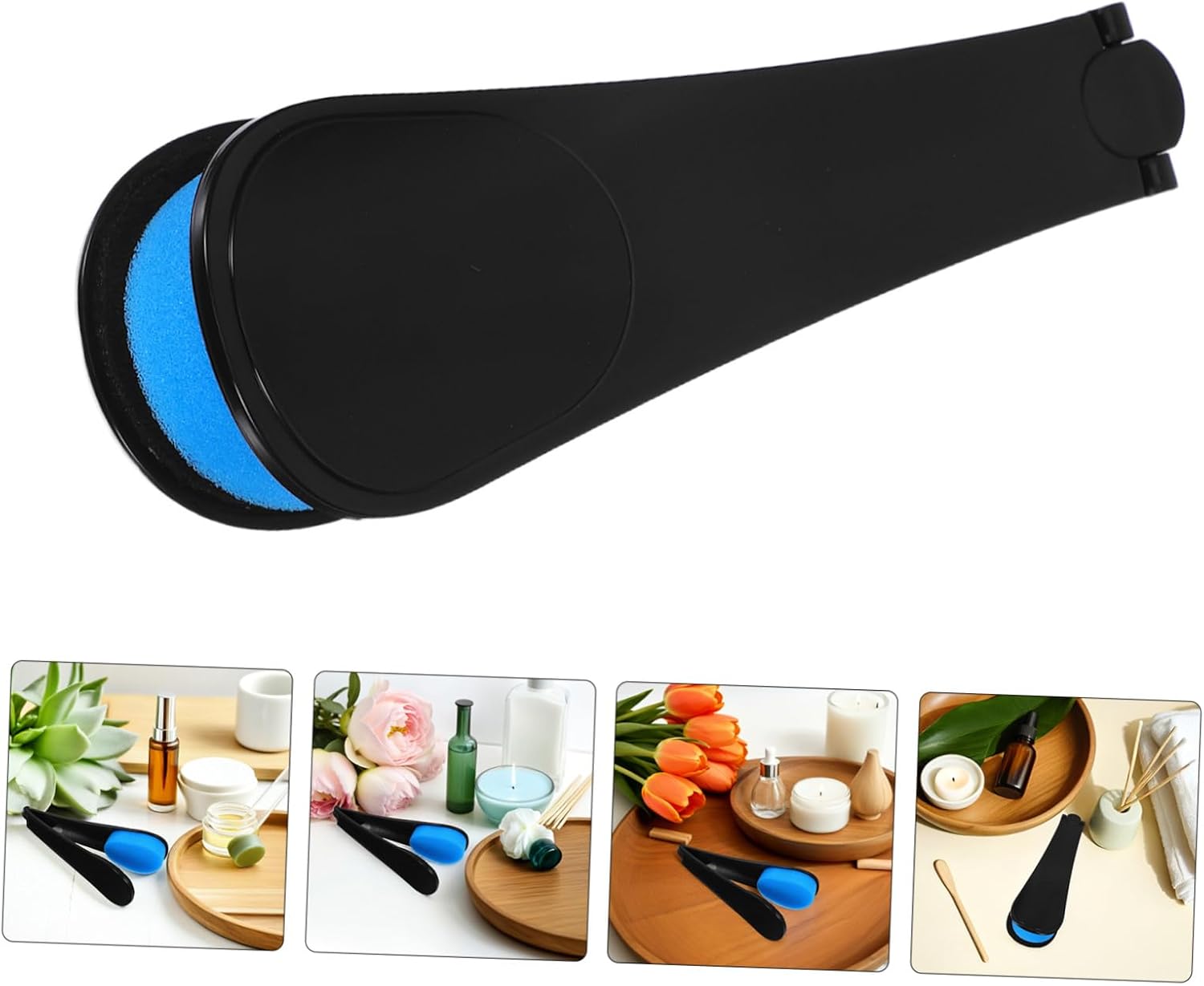 CHILDWEET 2pcs Back Lotion Applicator with Foldable Design, Blue Sponge Cream Applicator for Sunscreen, Body Massage Tool for Self-Application on Back, Shoulders, and Legs