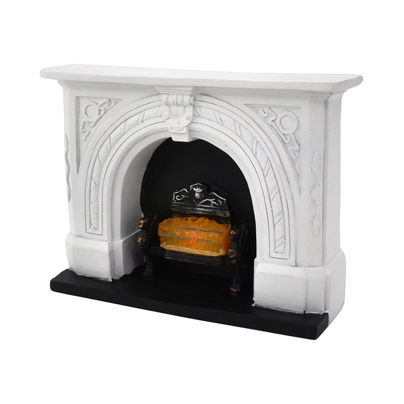 Colcolo Dollhouse Miniature Fireplace Toys, Glowing Embers, Doll House, Battery Operated Furniture, Decoration, Freestanding Doll for Adults