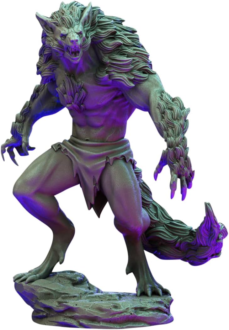 TYL Werewolves Unpainted Miniature for War Gaming | RPG Scale Figures, Detailed Tabletop Board Game Accessories | Realistic Tabletop Miniatures (Combo of 4, 32mm)