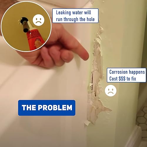 Miniatura 2 de Tubo de cobre de 1/2 pulgada para bañera de sellado trasero, protección de pared con acabado de baño contra fugas de agua, sello de disco