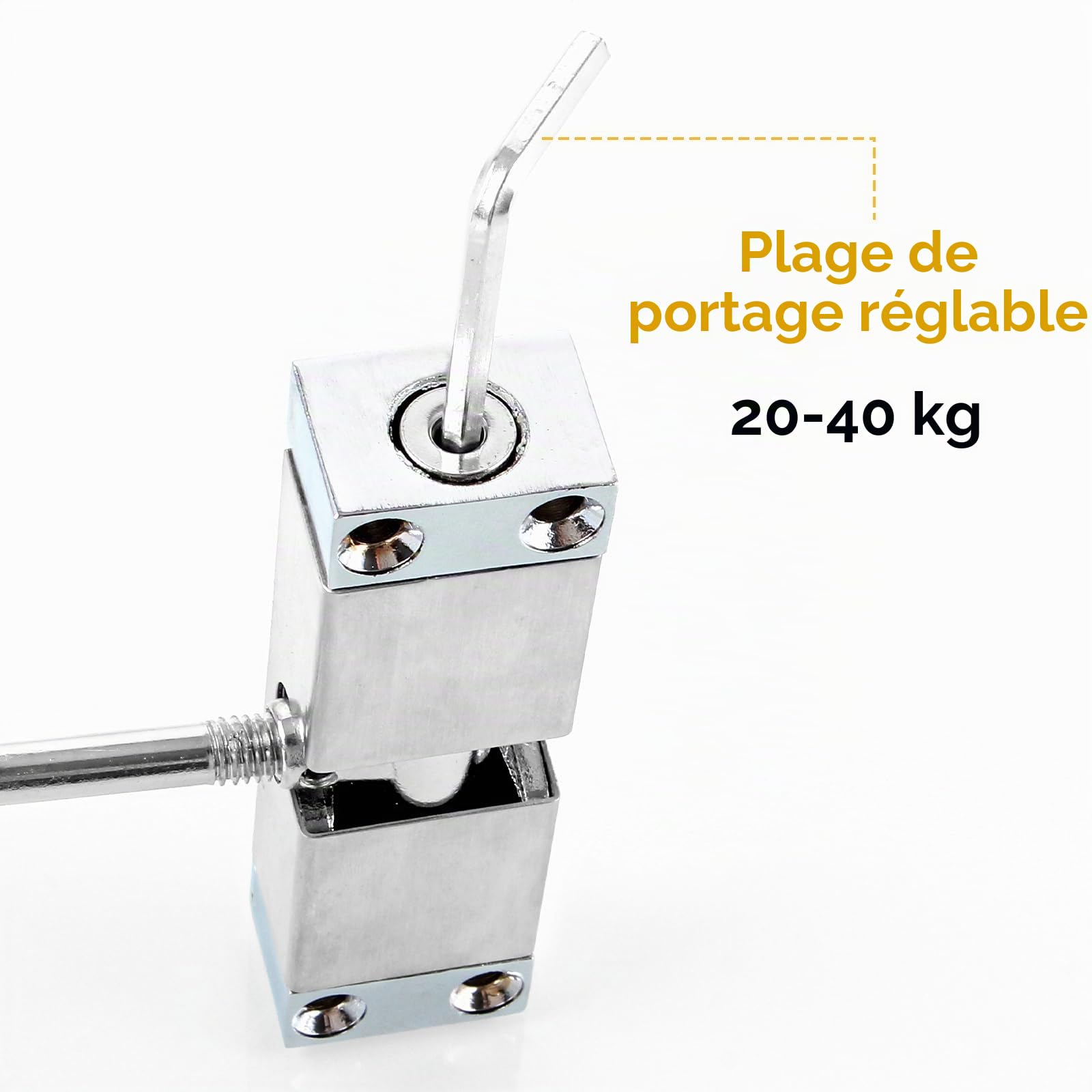 Lot de 2 Ferme Porte Automatique Alliage d'aluminium, 20-40KG Groom Fermeture Porte avec Ressort Réglable pour La Maison, Le Bureau, La Chambre