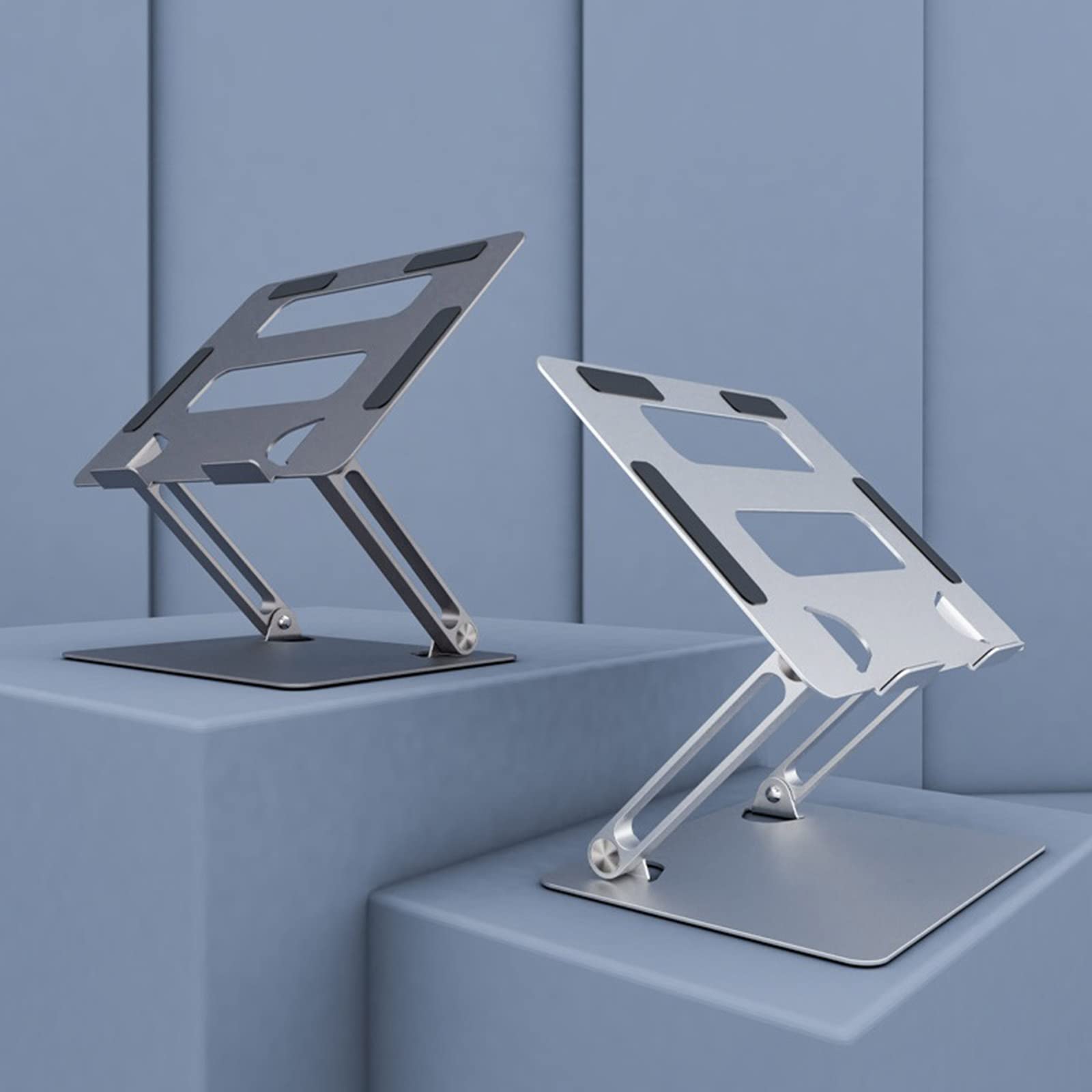 Regulowany aluminiowy stojak na laptopa, ergonomiczny, wielokątny, biurkowy uchwyt na laptopa z odpowietrznikiem termicznym do notebooka 10-17,3 cala i nie tylko
