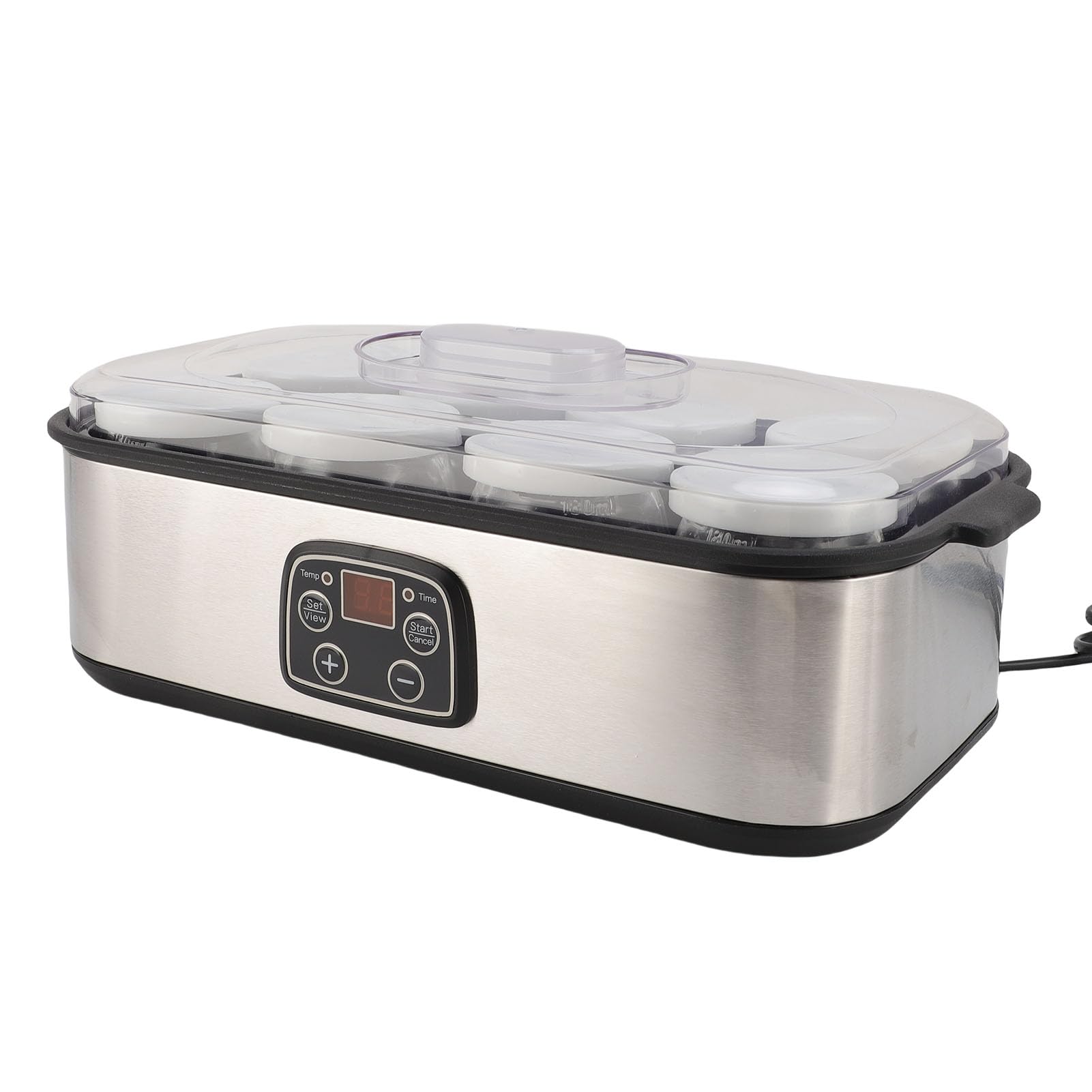 FTVOGUE Yogurtera con 8 Tarros de Cristal, Control de Temperatura y