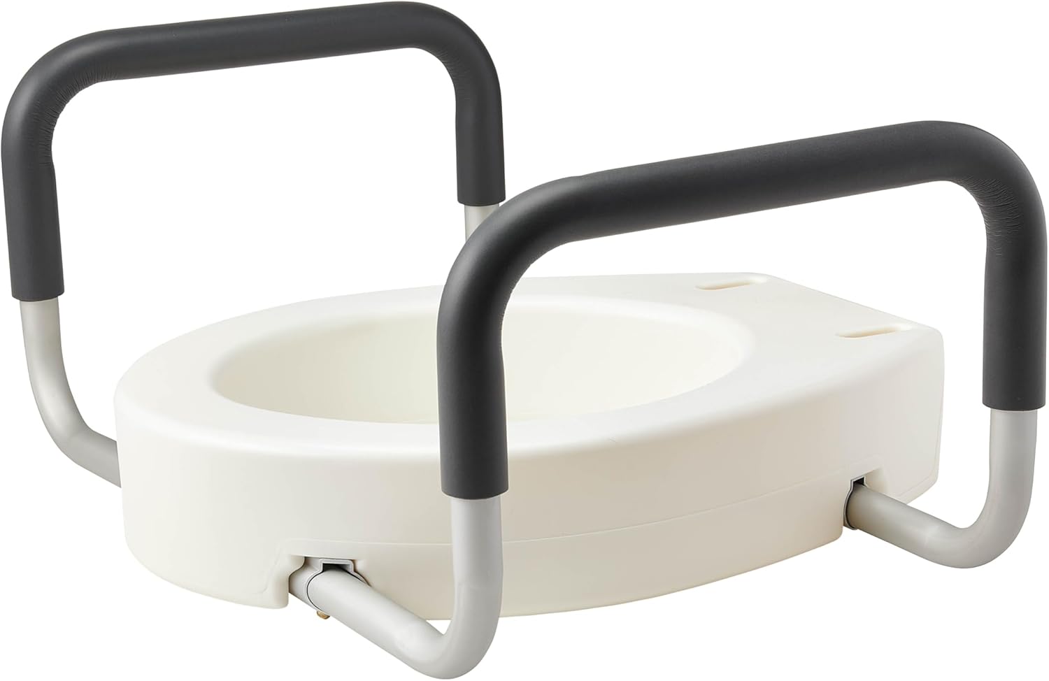 Medline Standard Toilet Seat Riser with Arms, 3.5-Inch Height, 400 lb Weight Capacity - Comfortable & Secure Bathroom Aid for Elderly & Disabled