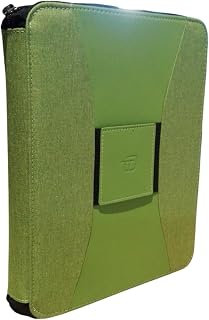 Portapapeles Intempo Canvass con cremallera de tela con muelle smartphone 26 x 20 cm - color verde con carteras de piel sintética y recambio diario 17 x 24 cm año 2025 páginas blancas