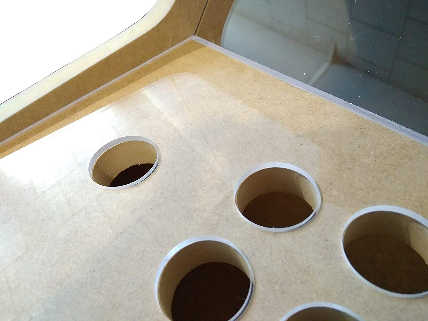 TALENTEC Kit DIY para máquina recreativa de sobremesa de 19” en Madera DM + metacrilato acrílico + componentes. Botones de 28mm y Joystick de Tipo español