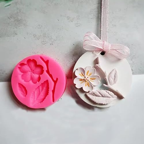 Miniatura 4 de 6 moldes en forma de flor de durazno para plantas, flores, hojas, fondant, herramientas de decoración de pasteles, moldes de caramelo de chocolate,