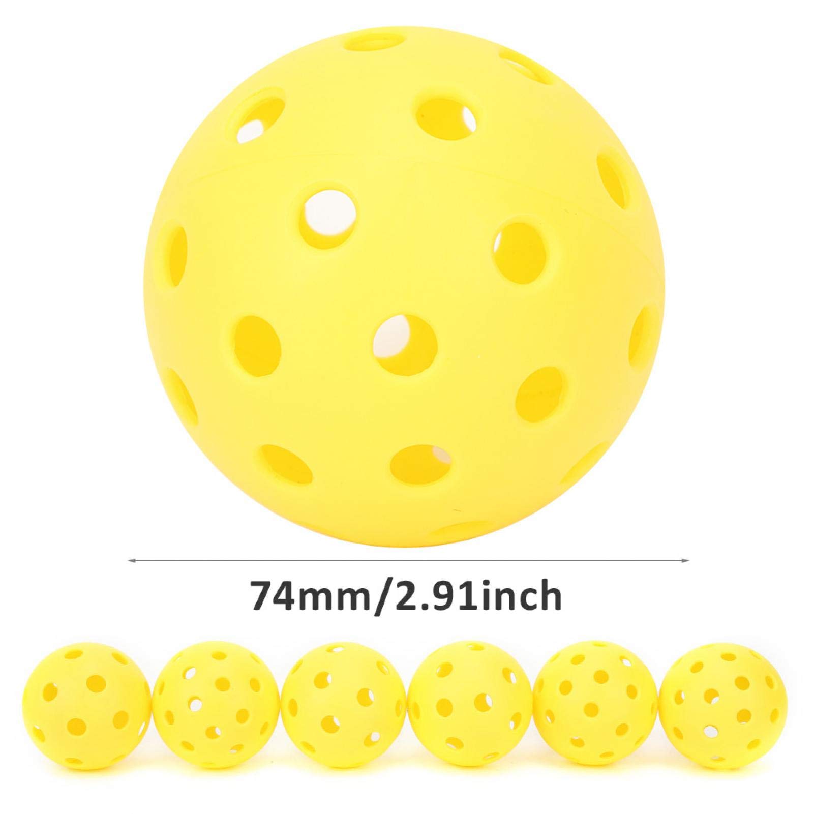 Demeras Piłki Pickleball do użytku wewnątrz i na zewnątrz, ochrona środowiska, PE High Bounce Pickleball z torbą siatkową