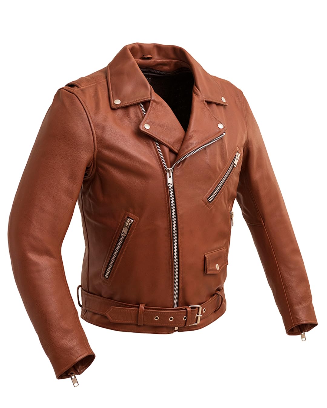 First Mfg Co - Fillmore - Mens Motorcycle Biker Riding Leather Jacket