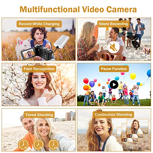 THPACIP Video Camera Camcorder, Full HD 1080P Camcorder 48MP 16X Digital Video Camera for YouTube, 3.0 Inch IPS Screen Vlogging Camera Recorder with Remote Control, 32GB Card and Battery by THPACIP - Used condition - Image 5