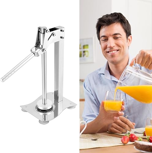 Miniatura 8 de QWORK Exprimidor de limón de escritorio manual resistente, 304 de acero inoxidable multifuncional naranja Juicer fruta y nueces trituradora con