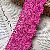 6CM Width Europe Flower Pattern Inelastic Embroidery Trims,Curtain Tablecloth Slipcover Bridal DIY Clothing/Accessories.(4 Yards in one Package) (Plum)