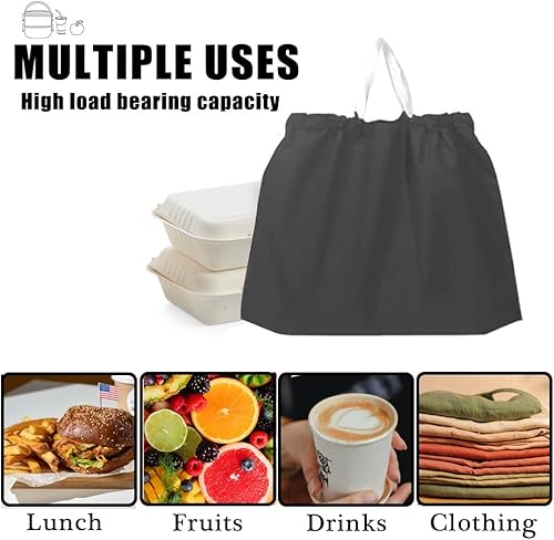 Miniatura 5 de 50 bolsas de plástico con asas, bolsas reutilizables a prueba de agua, bolsas para llevar, bolsas desechables para alimentos para negocios,