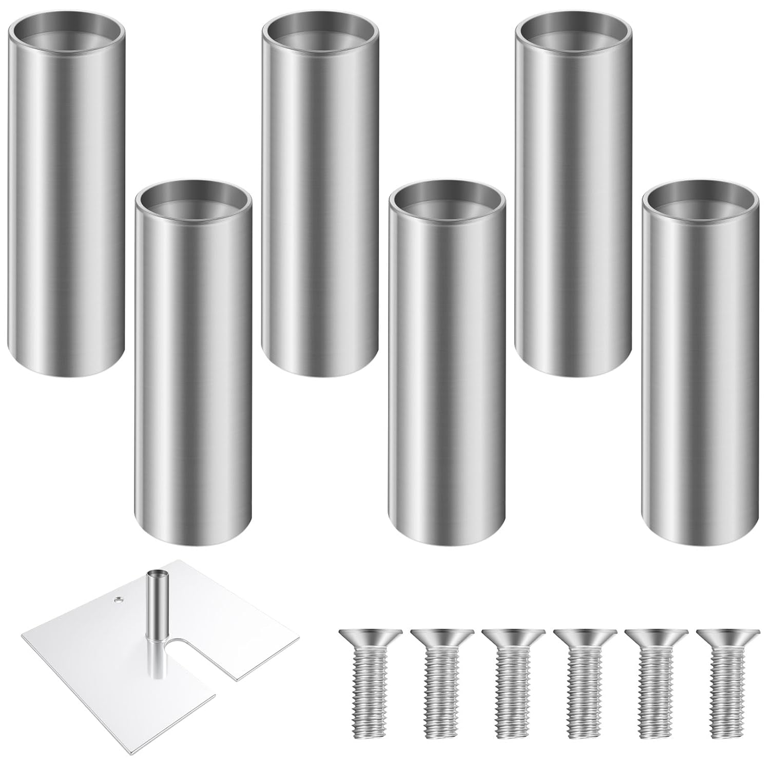 Dunzy 4 Pcs 1.8" Diameter Replacement Pin for Pipe and Drape Adjustable Uprites Heavy Duty 1.8 x 5.85 in Base Plate Fixing Pin for Wedding Birthday Party Backdrops Curtain Trade Events Decorations