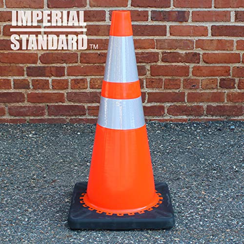 Traffic Cones - Safety Cones - 28" Orange Cones with 2 Reflective Collars - Construction Cones - Road Cones - Parking Cones - Street Cone (2 pack)
