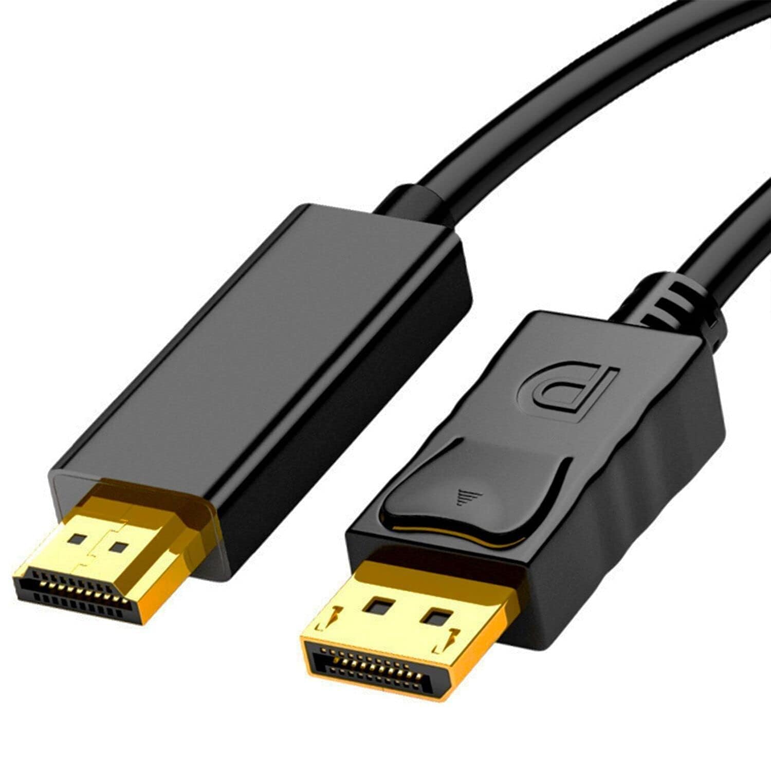 DisplayPort to HDMI Cable, Uni-Directional DP to HDMI Converter Gold-Plated DP Display Port to HDMI Converter Cable (Male to Male) for Laptop PCs to HDTV, Monitor, Projector