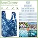 BeeGreen Reusable Grocery Bags Bulk Reusable Shopping Bags with Elastic Band Foldable Cute Reusable Bags Machine Washable Large Durable Nylon Tote Bag 12 Animal Patterns