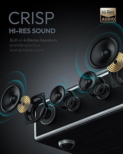 Miniatura 3 de ONE-Q - Tocadiscos de vinilo (negro), tocadiscos HiFi todo en uno con altavoces integrados, Bluetooth 5.4, preamplificador de teléfono, cartucho